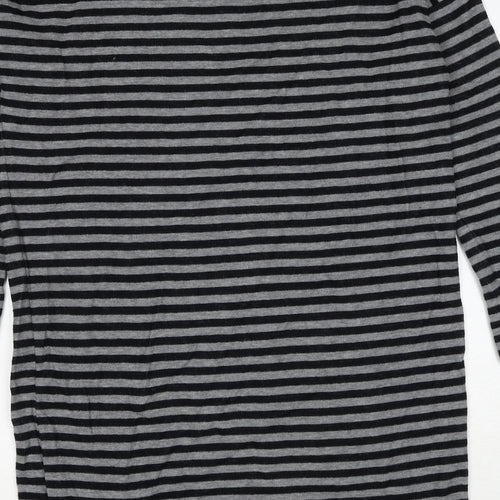 NEXT Womens Black Striped Cotton Jumper Dress Size 10 Round Neck Pullover