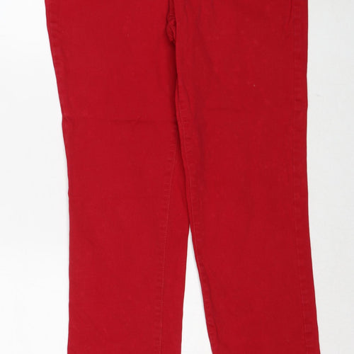 Carter Club Womens Red Cotton Straight Jeans Size 8 Regular Zip