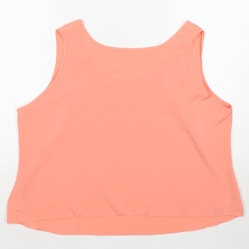 Marks and Spencer Womens Pink Polyester Basic Tank Size 22 Scoop Neck