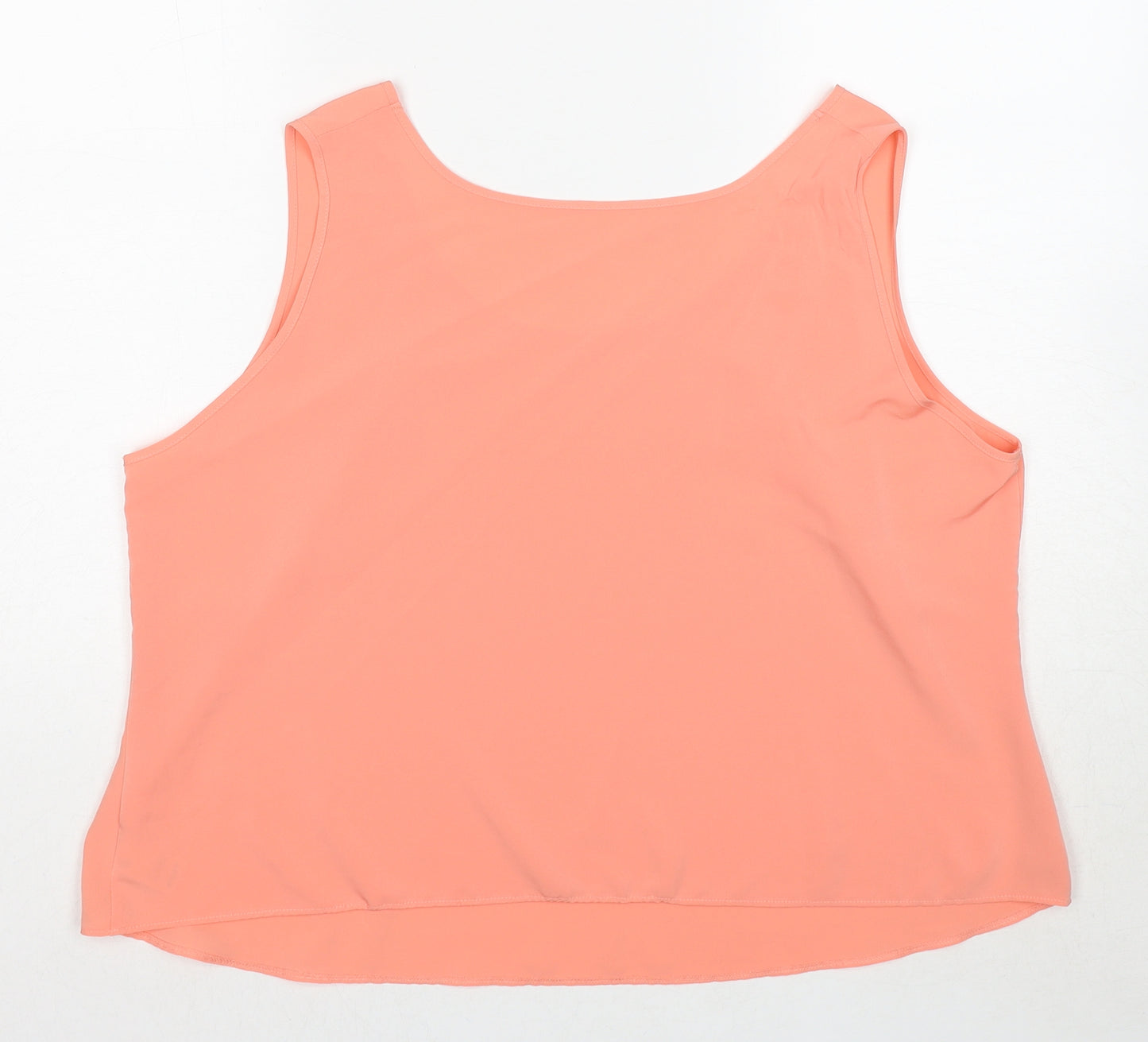 Marks and Spencer Womens Pink Polyester Basic Tank Size 22 Scoop Neck