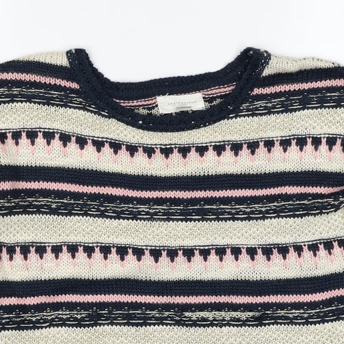 Springfield Womens Multicoloured Boat Neck Geometric Polyester Pullover Jumper Size M