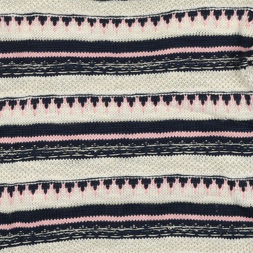 Springfield Womens Multicoloured Boat Neck Geometric Polyester Pullover Jumper Size M