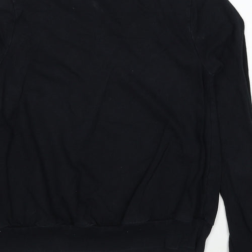 Topshop Womens Black Cotton Pullover Sweatshirt Size 6 Pullover