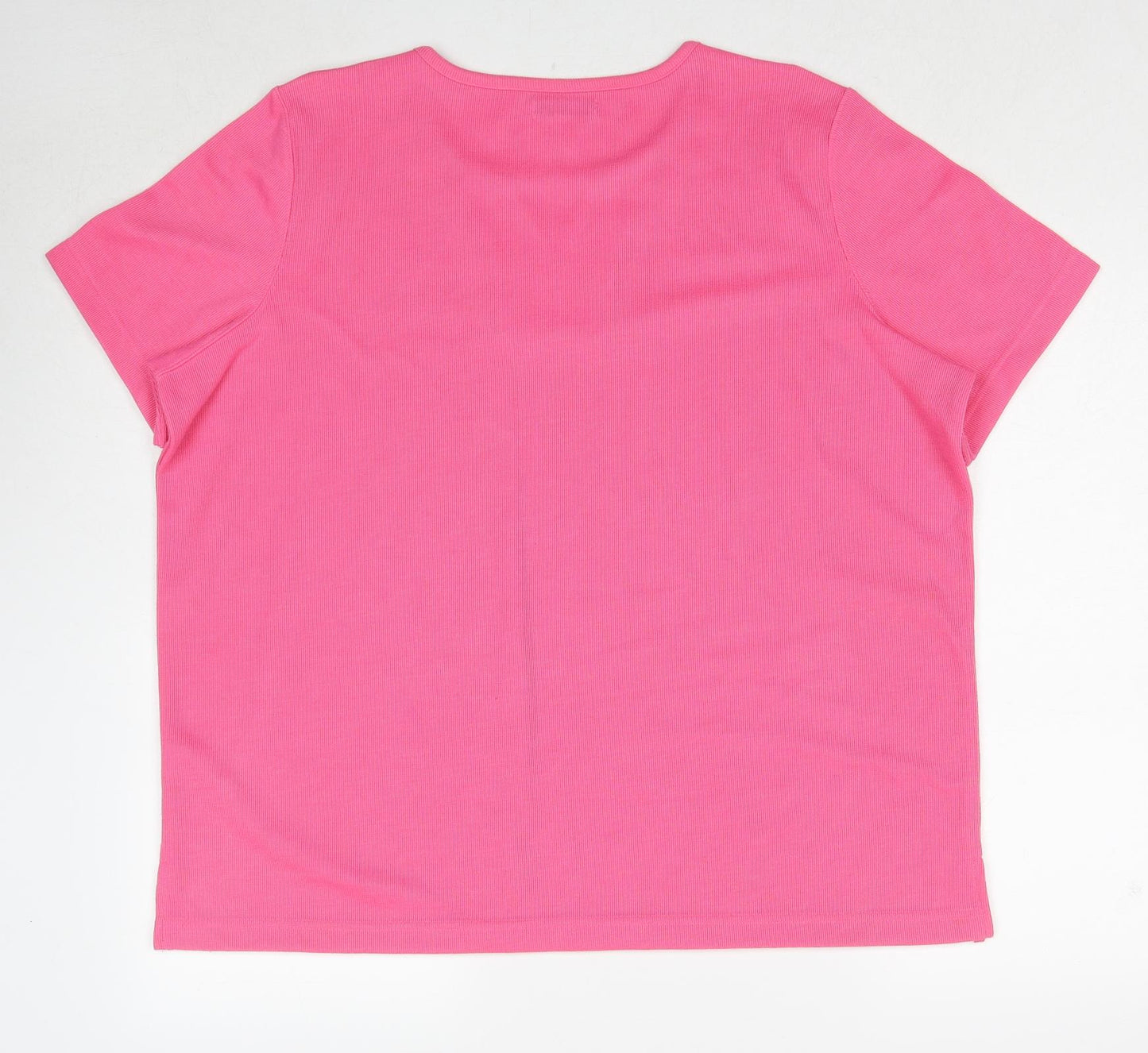 Bonmarché Womens Pink V-Neck Polyester Pullover Jumper Size L
