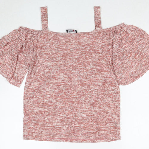 Klass Womens Red Viscose Basic Blouse Size S Off the Shoulder