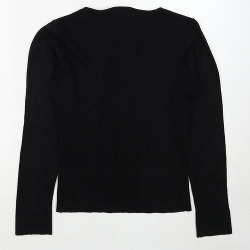 Internacionale Womens Black Round Neck Acrylic Pullover Jumper Size 10