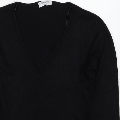 Internacionale Womens Black Round Neck Acrylic Pullover Jumper Size 10