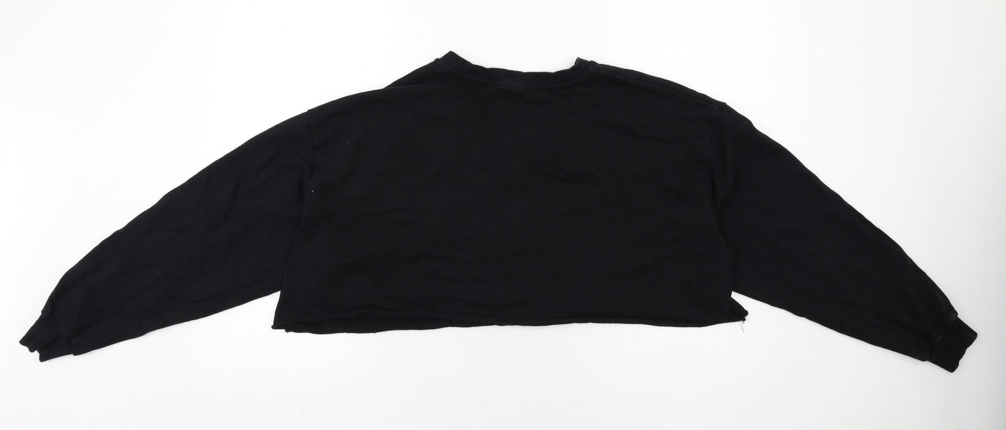 ASOS Womens Black Polyester Pullover Sweatshirt Size 6 Pullover