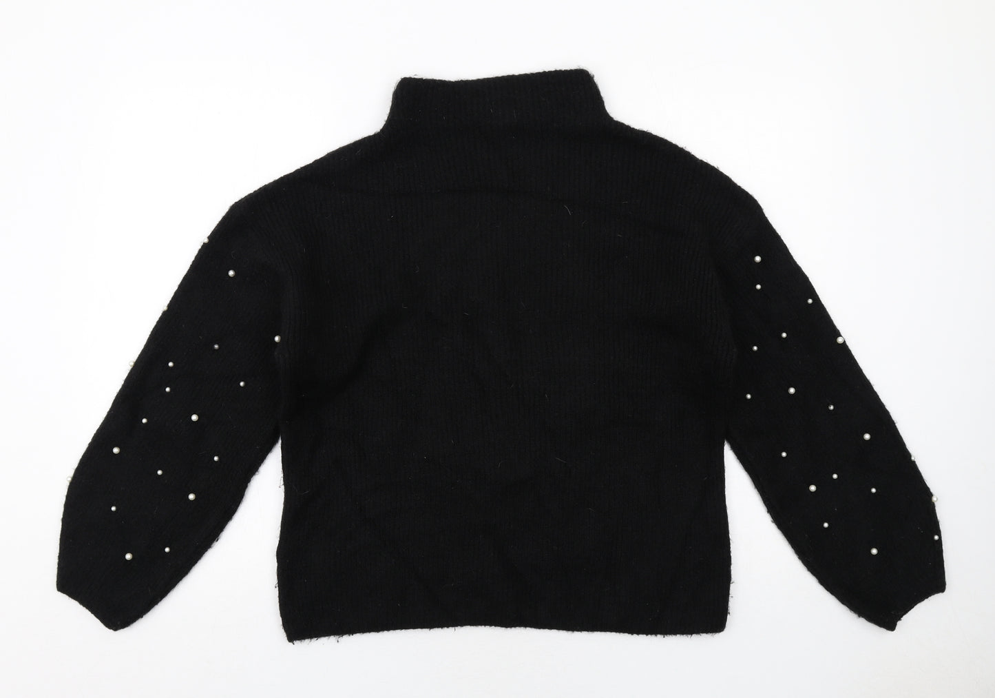 Marks and Spencer Womens Black High Neck Acrylic Pullover Jumper Size M