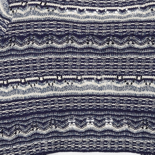 Formula Joyen Womens Blue Round Neck Geometric Rayon Cardigan Jumper Size 14