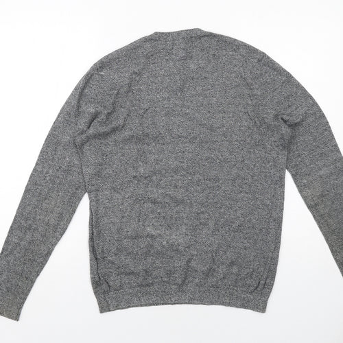 Topman Mens Grey Round Neck Cotton Pullover Jumper Size 2XL Long Sleeve