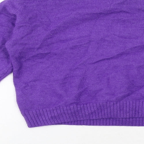 H&M Womens Purple Round Neck Polyamide Pullover Jumper Size 6 - Dollar