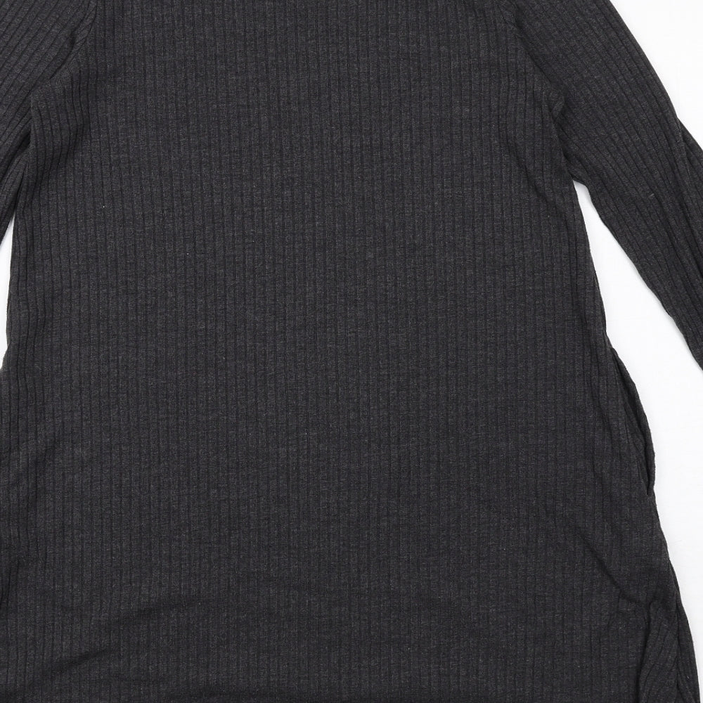 Marks and Spencer Womens Grey Polyester Jumper Dress Size 12 Round Neck Pullover