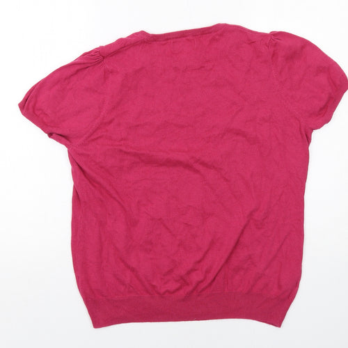 NEXT Womens Orange Cotton Basic Blouse Size 12 Round Neck