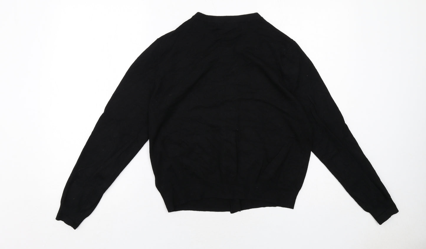 Marks and Spencer Womens Black Round Neck Viscose Cardigan Jumper Size 16