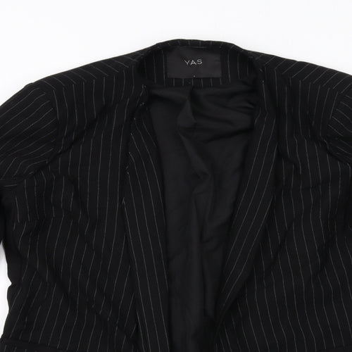 Y.A.S Womens Black Striped Jacket Blazer Size L