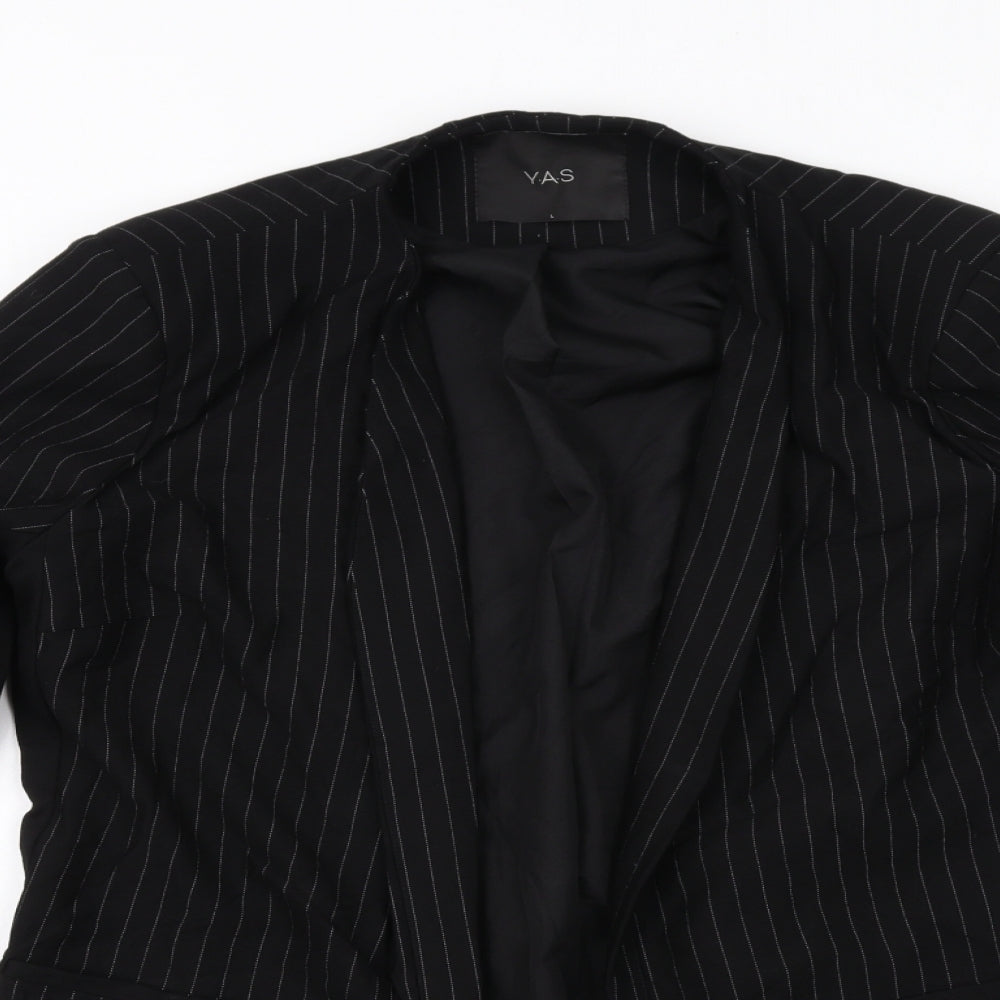 Y.A.S Womens Black Striped Jacket Blazer Size L