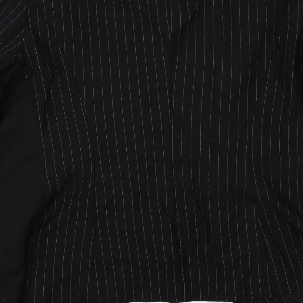 Y.A.S Womens Black Striped Jacket Blazer Size L