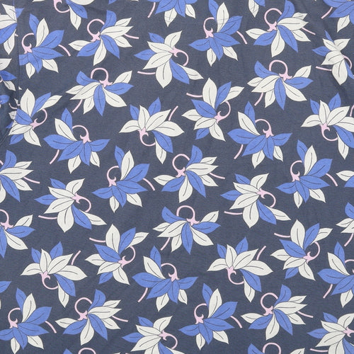 Cutter & Buck Mens Blue Floral Cotton Polo Size S Collared Button