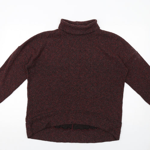 Topshop Womens Red Roll Neck Polyester Pullover Jumper Size 10