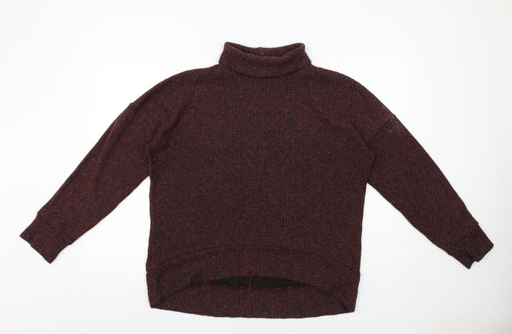 Topshop Womens Red Roll Neck Polyester Pullover Jumper Size 10