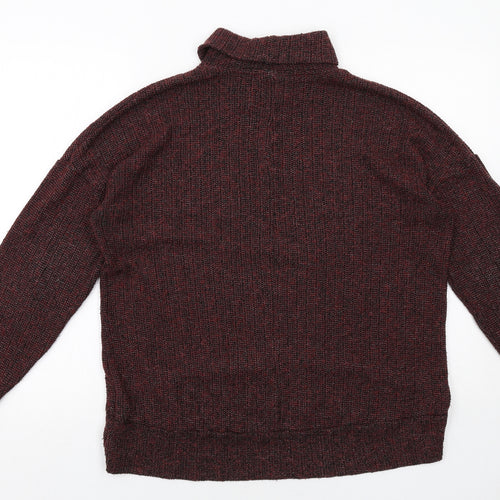 Topshop Womens Red Roll Neck Polyester Pullover Jumper Size 10