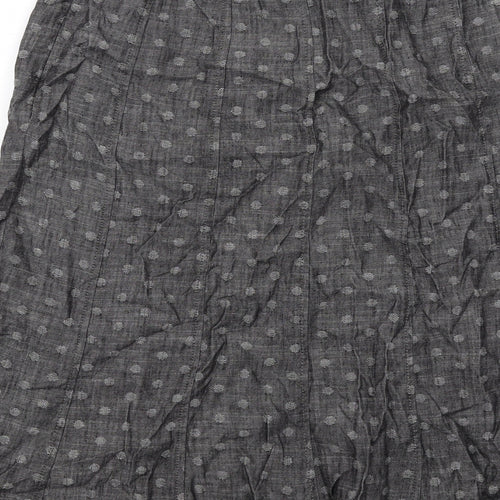 Marks and Spencer Womens Grey Geometric Lyocell Swing Skirt Size 12 Zip