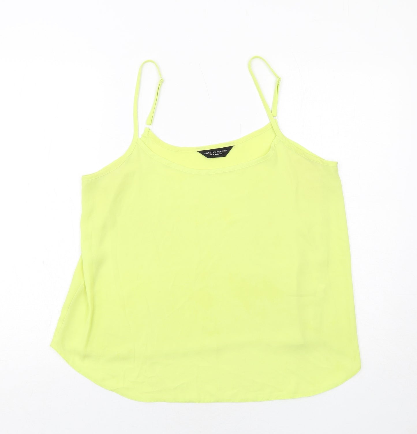 Dorothy Perkins Womens Yellow Polyester Camisole Tank Size 14 Scoop Neck