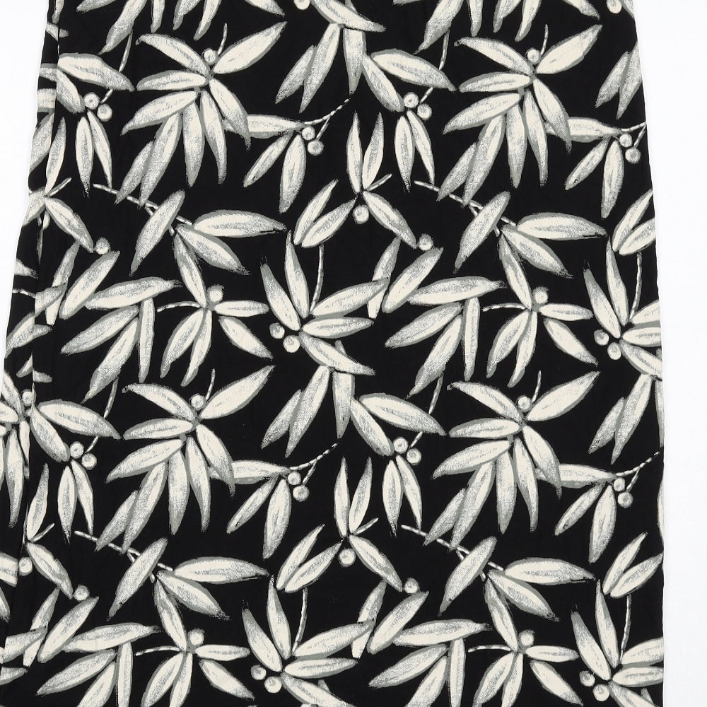 NEXT Womens Black Floral Viscose Wrap Skirt Size 20 Tie