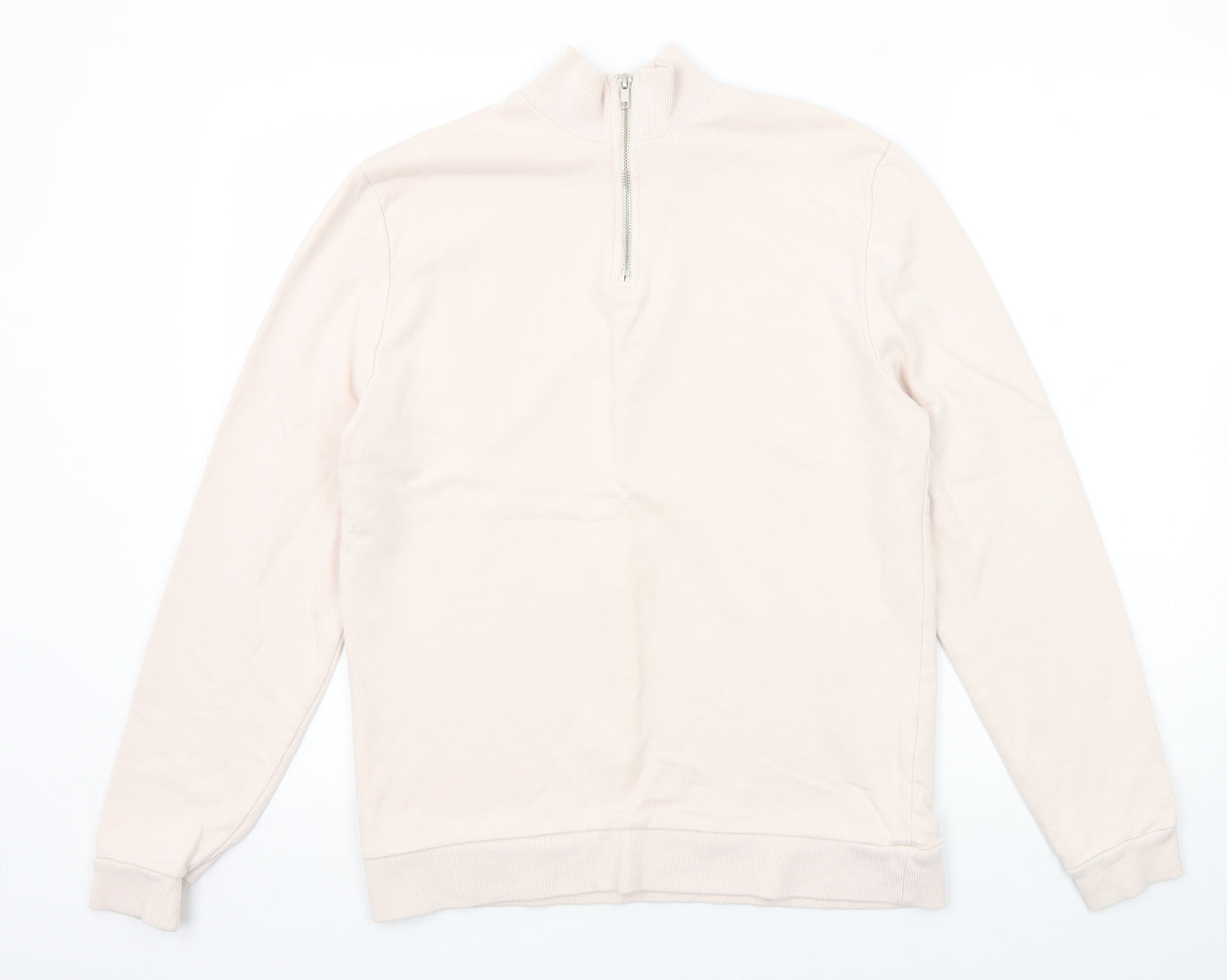 ASOS Womens Pink Cotton Pullover Sweatshirt Size S Zip