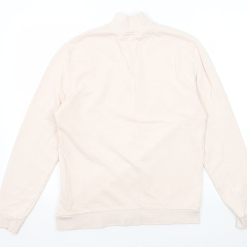 ASOS Womens Pink Cotton Pullover Sweatshirt Size S Zip