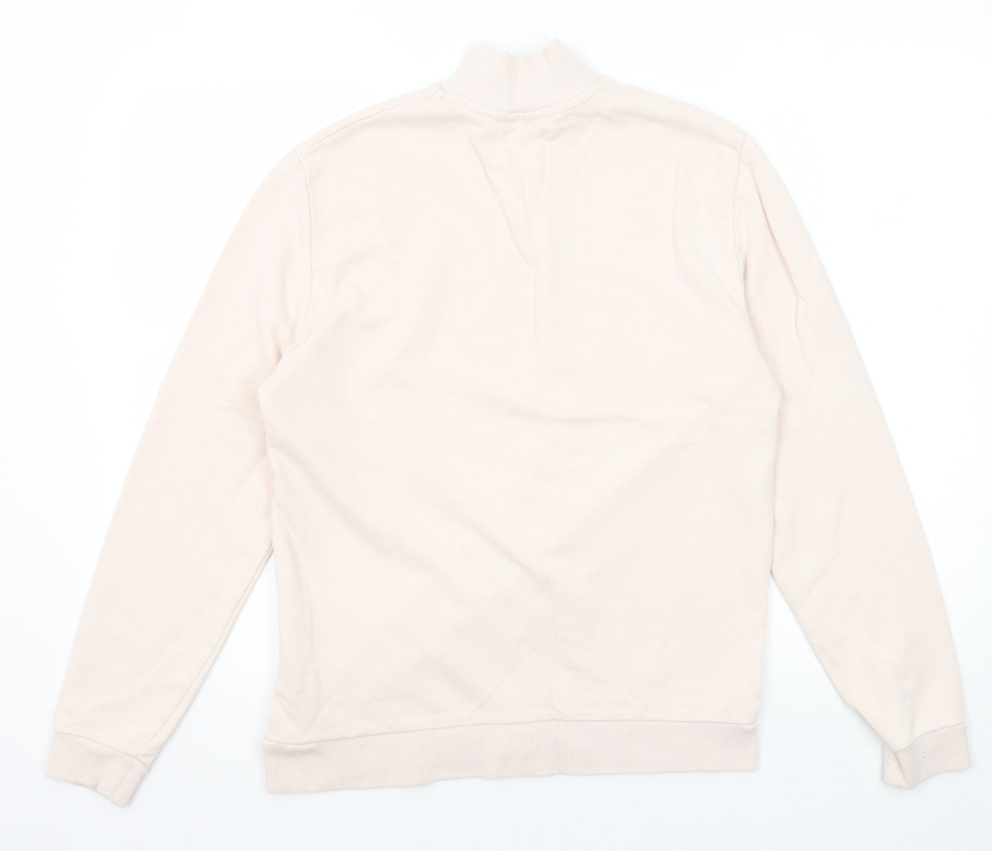 ASOS Womens Pink Cotton Pullover Sweatshirt Size S Zip