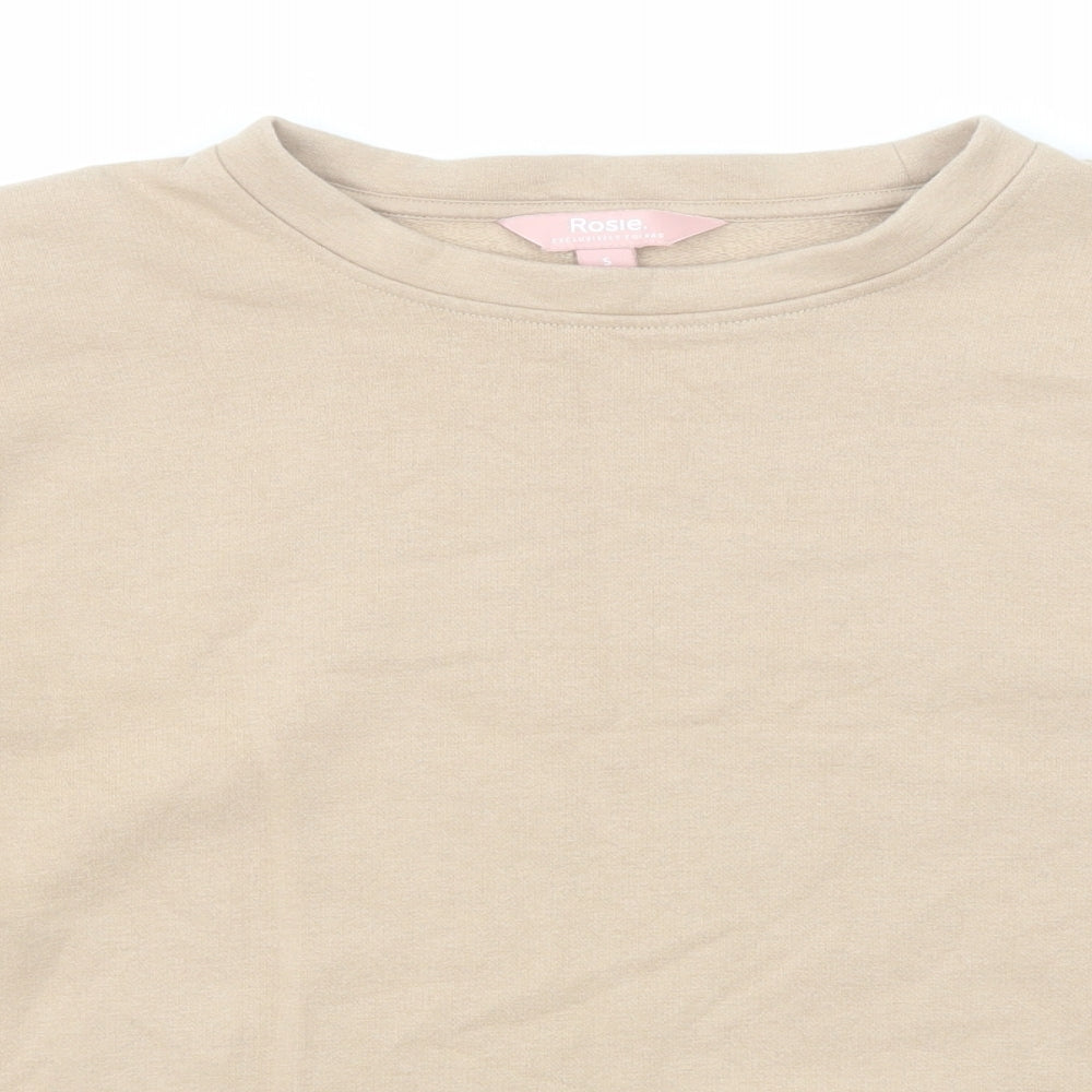 Marks and Spencer Womens Beige Cotton Pullover Sweatshirt Size S Pullover