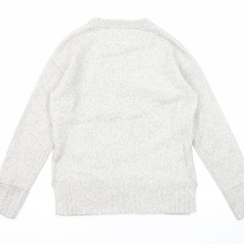 Marks and Spencer Womens Grey Crew Neck Polyester Pullover Jumper Size XS - Textured