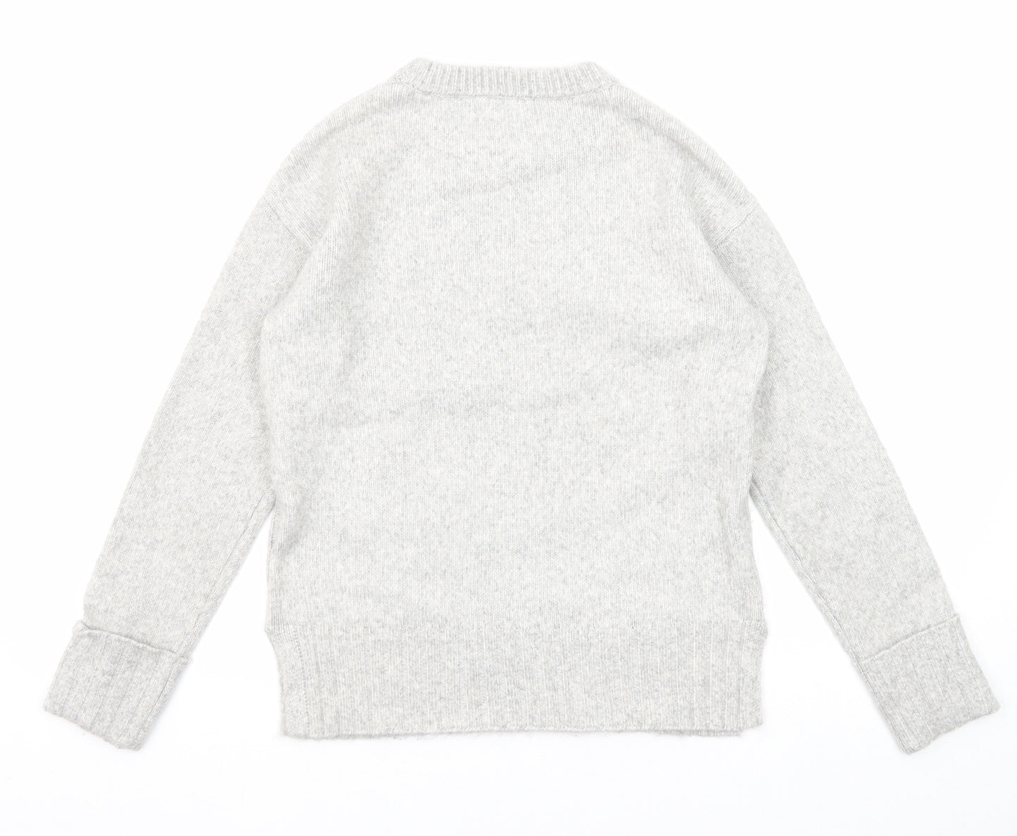 Marks and Spencer Womens Grey Crew Neck Polyester Pullover Jumper Size XS - Textured