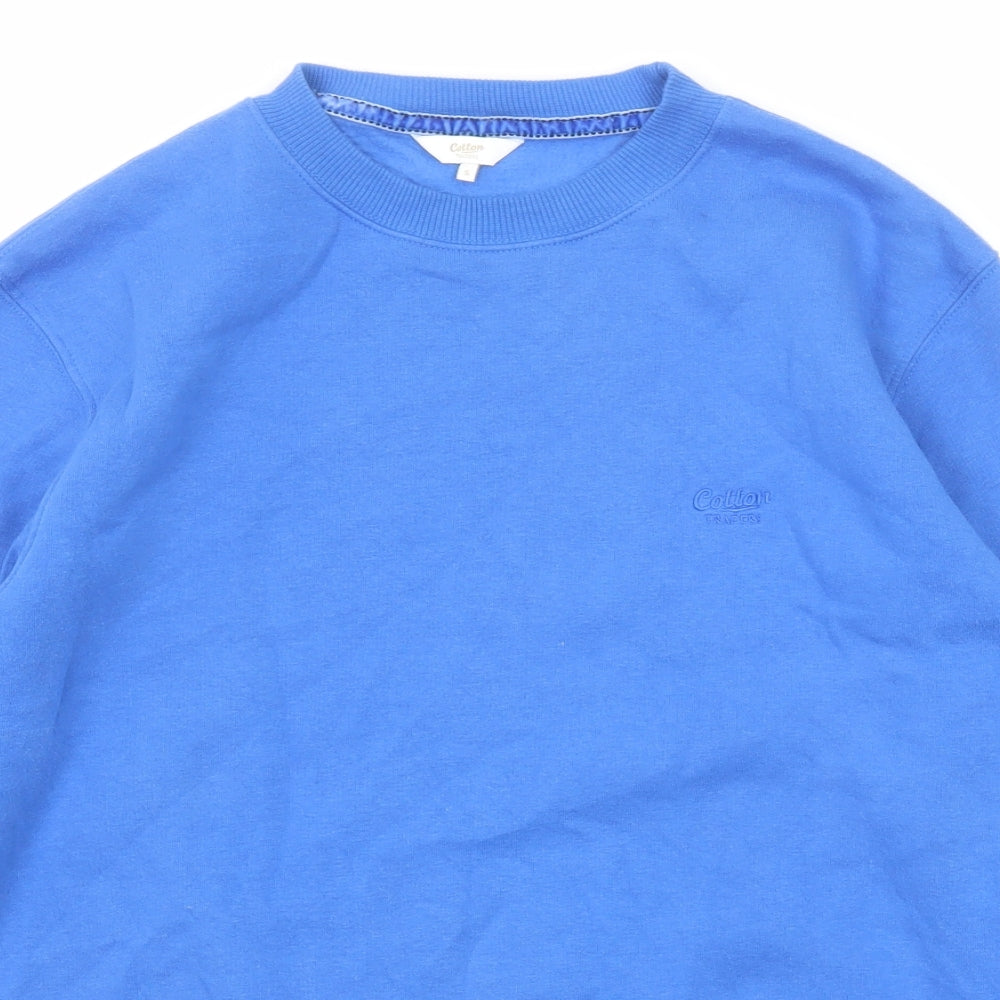 Cotton Traders Mens Blue Cotton Pullover Sweatshirt Size S