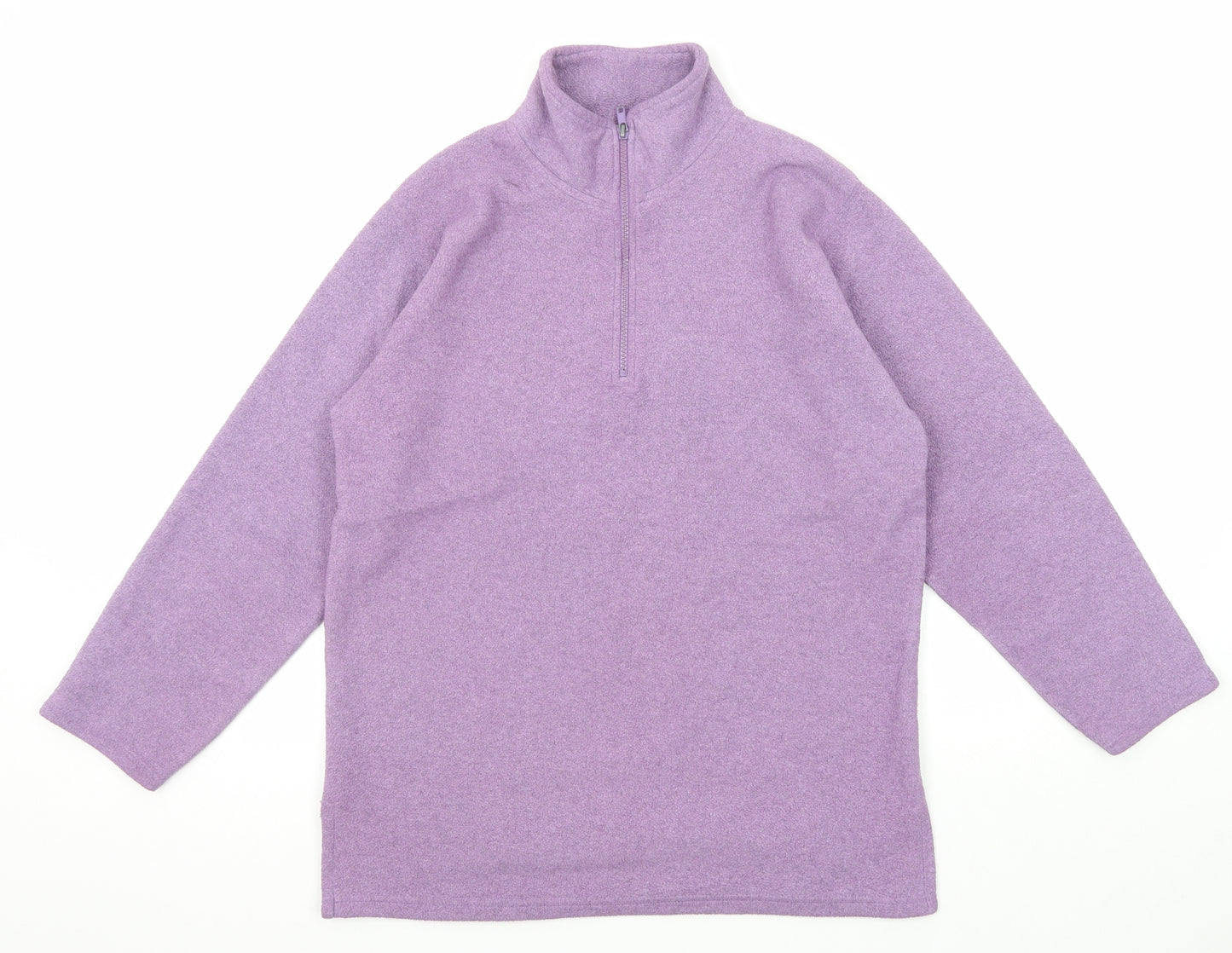 YS Collection Womens Purple Polyester Pullover Sweatshirt Size S Zip