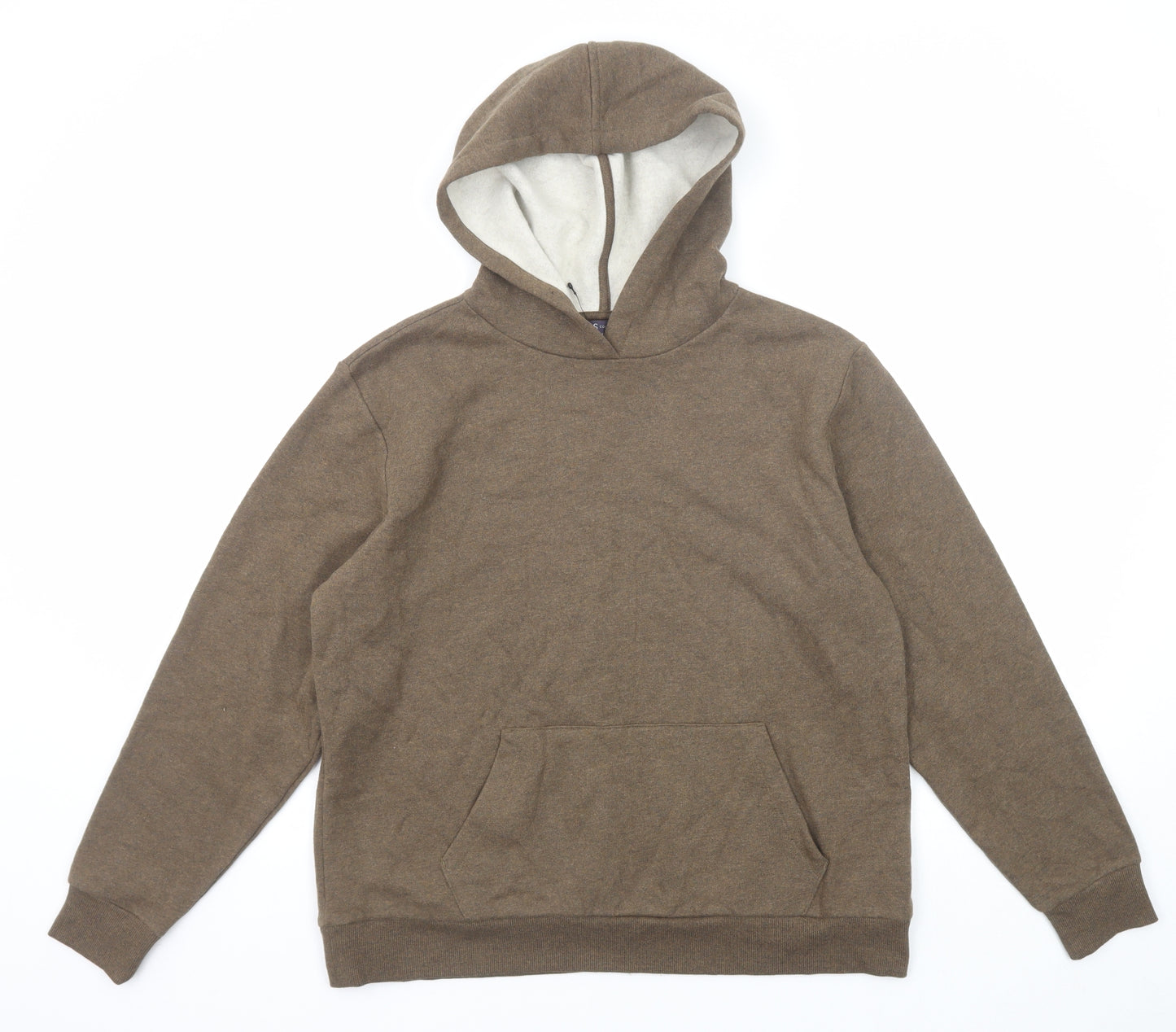 Marks and Spencer Womens Brown Cotton Pullover Hoodie Size M Pullover