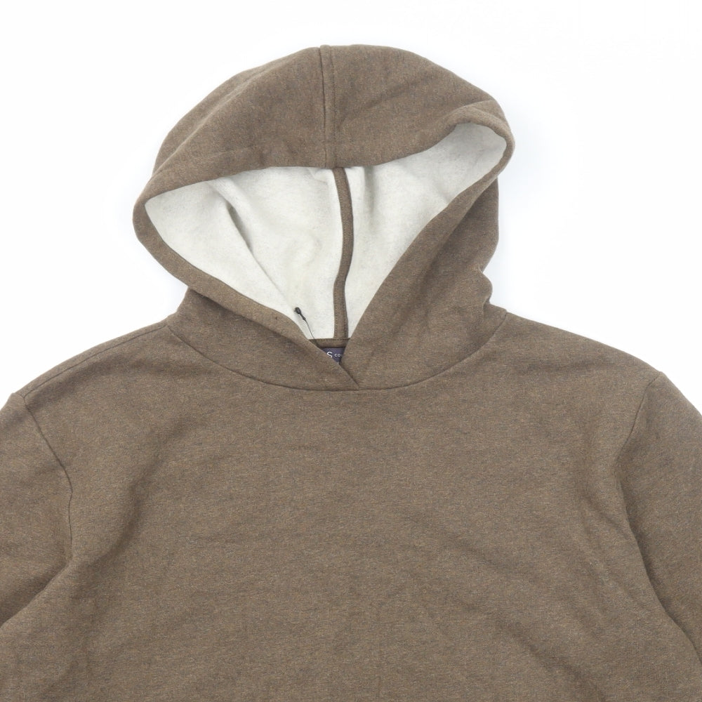 Marks and Spencer Womens Brown Cotton Pullover Hoodie Size M Pullover