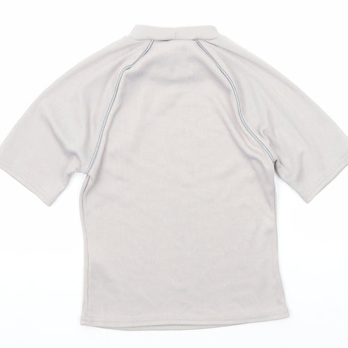 ASOS Womens Grey Polyester Basic T-Shirt Size 12 Mock Neck