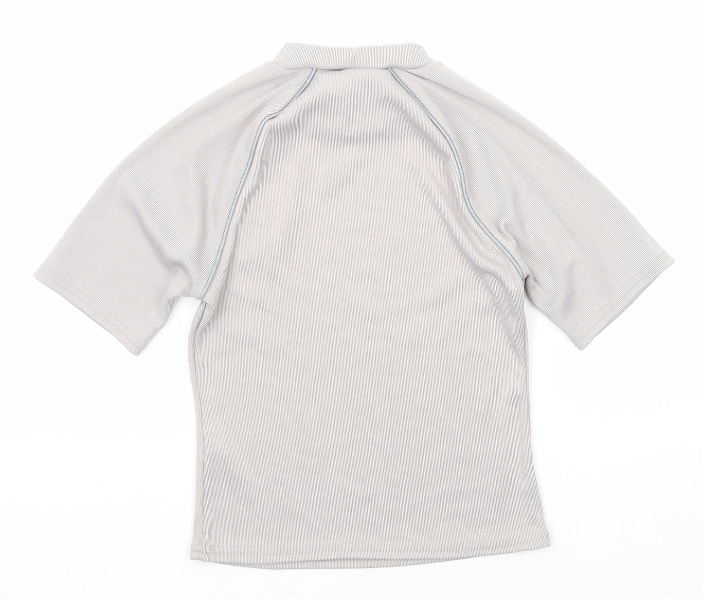 ASOS Womens Grey Polyester Basic T-Shirt Size 12 Mock Neck