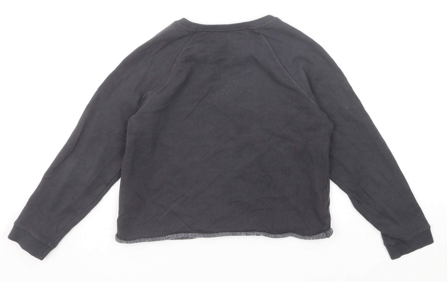NEXT Girls Grey Geometric Cotton Pullover Sweatshirt Size 8 Years Pullover - Candy Floss