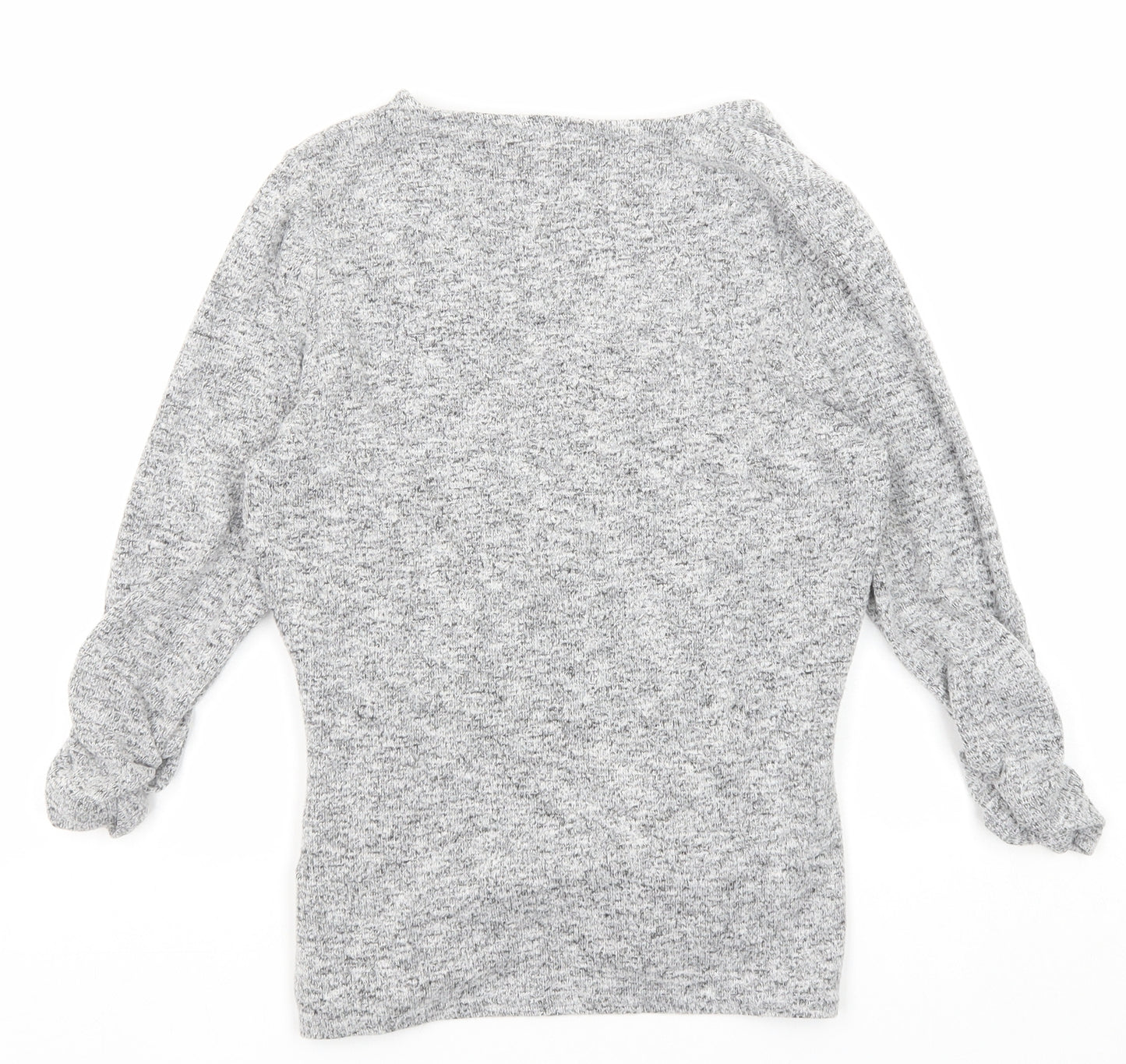 Dorothy Perkins Womens Grey V-Neck Polyester Pullover Jumper Size 8 - Wrap Style