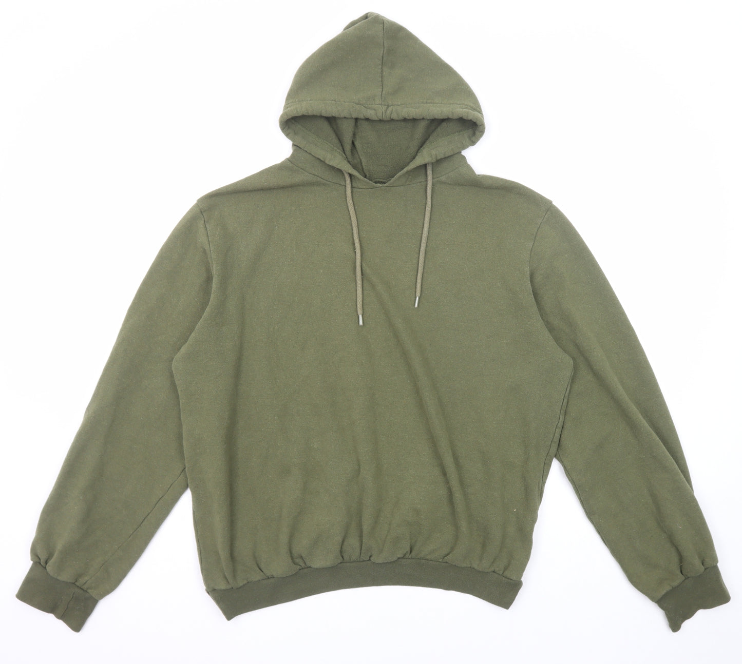Boohoo Womens Green Cotton Pullover Hoodie Size 12 Pullover