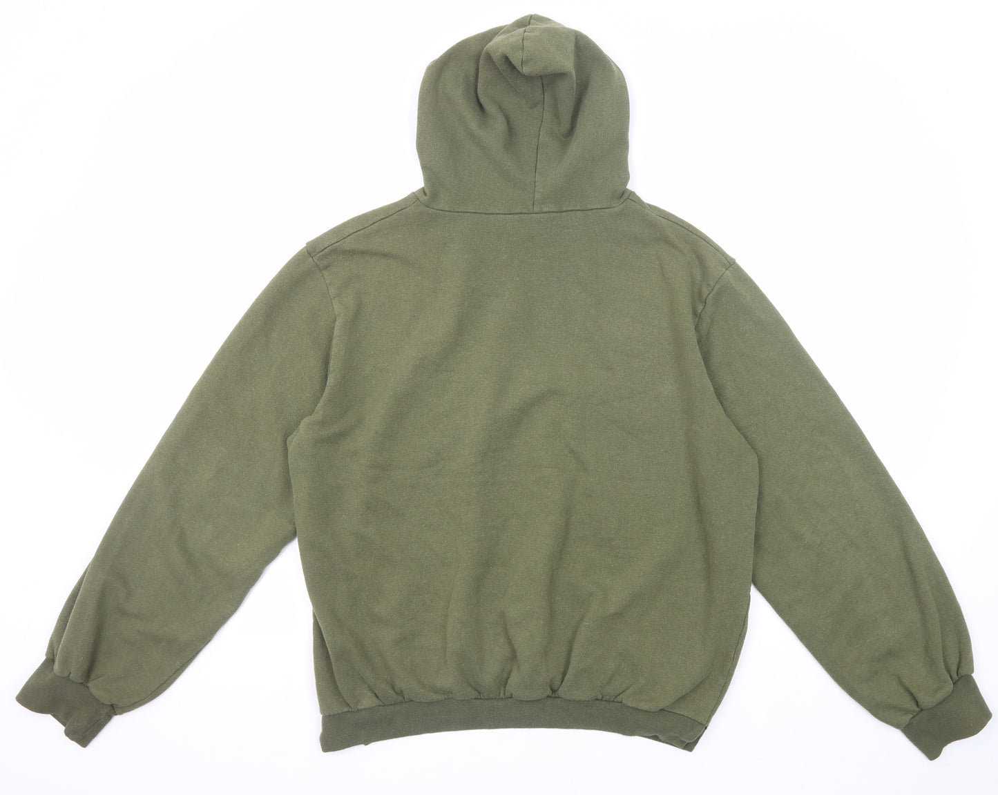 Boohoo Womens Green Cotton Pullover Hoodie Size 12 Pullover