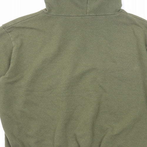 Boohoo Womens Green Cotton Pullover Hoodie Size 12 Pullover
