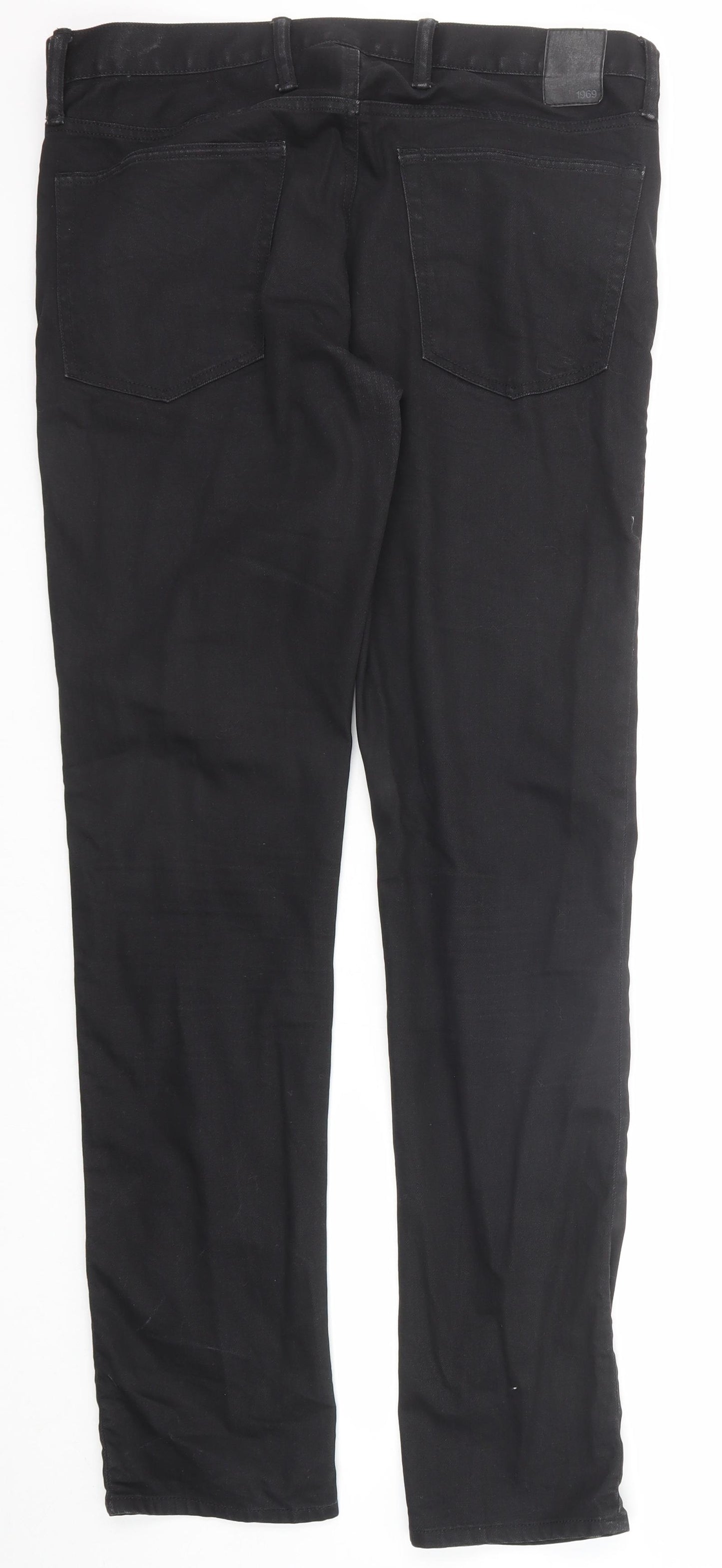 Gap Mens Black Cotton Straight Jeans Size 36 in L34 in Regular Zip