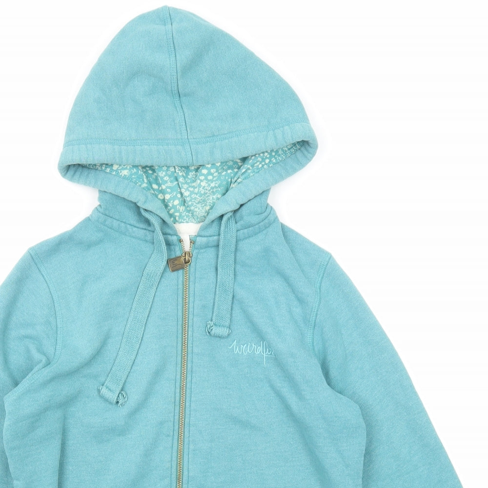 Weird Fish Womens Blue Cotton Full Zip Hoodie Size 10 Zip