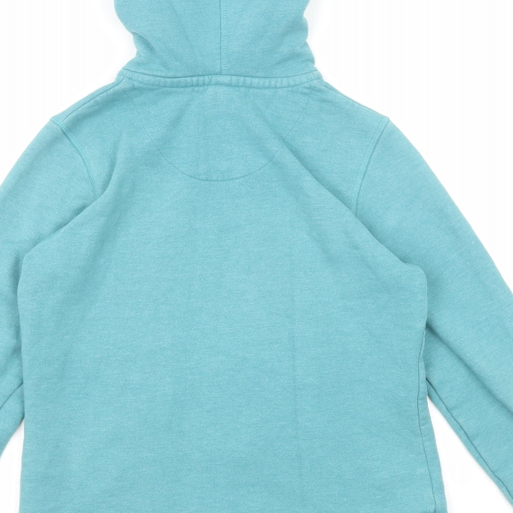 Weird Fish Womens Blue Cotton Full Zip Hoodie Size 10 Zip