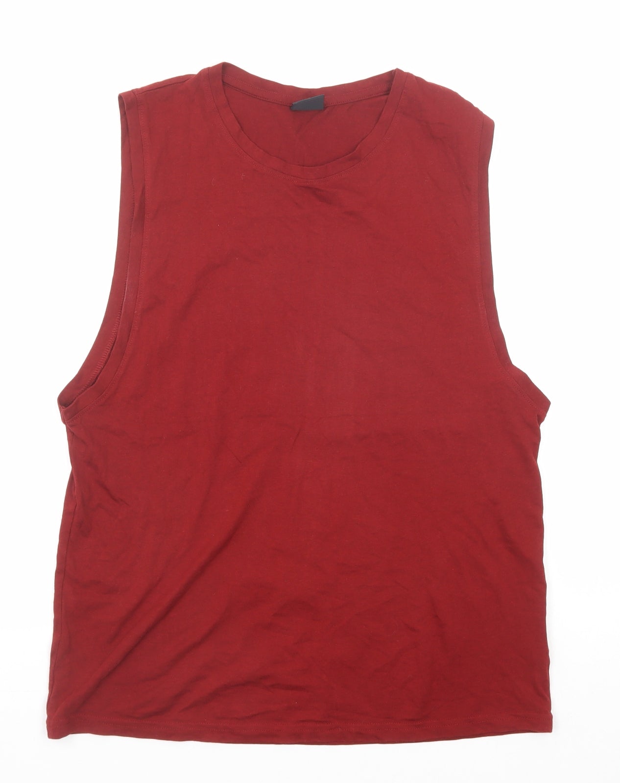 Seventy Five Mens Red Cotton T-Shirt Size S Round Neck